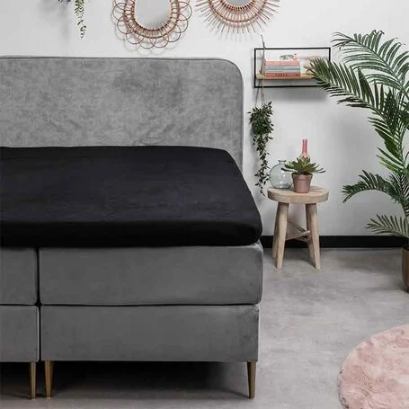 Hoeslaken Flanel - Topper - Zwart