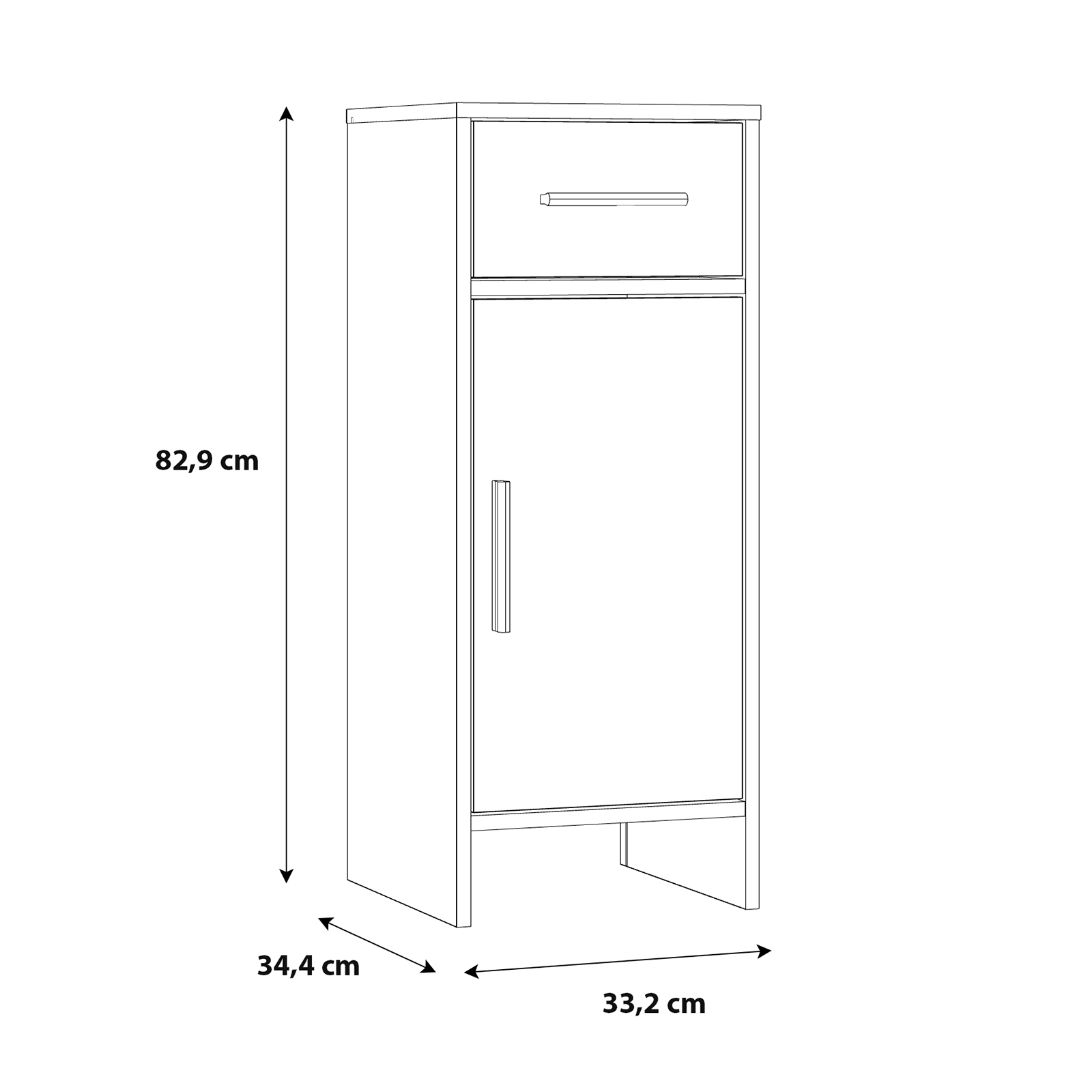 Unterschrank - Sonoma Eiche-weiß - 33 cm breit