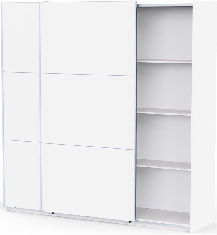 CBA - Alhambra - Kledingkast met Schuifdeuren - Witte Melamine - 220x224 cm