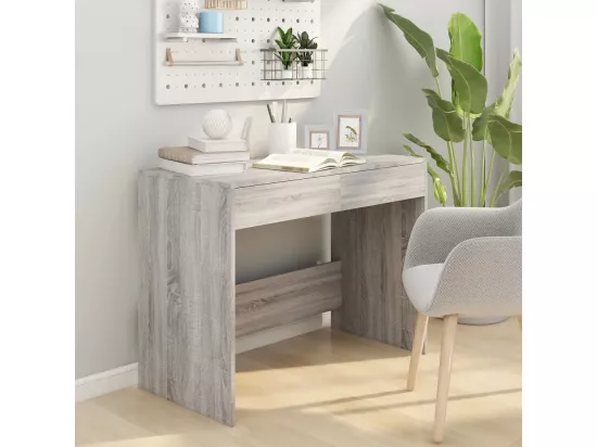 Bureau sonoma gris 101x50x76,5 cm bois d'ingénierie