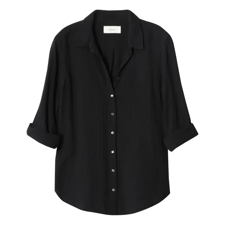 Xirena Chemise Scout Gaze de Coton | Noir
