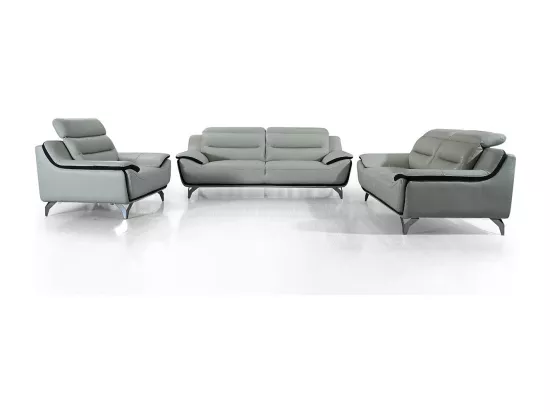 Fauteuil cuir Design JUDE Gris perle