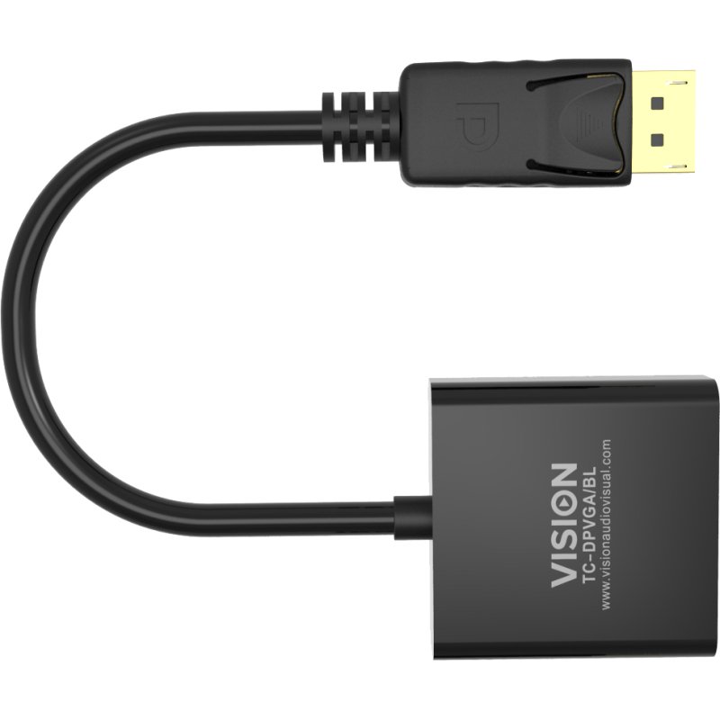 Vision TC-DPVGA/BL câble vidéo et adaptateur DisplayPort VGA (D-Sub) Noir