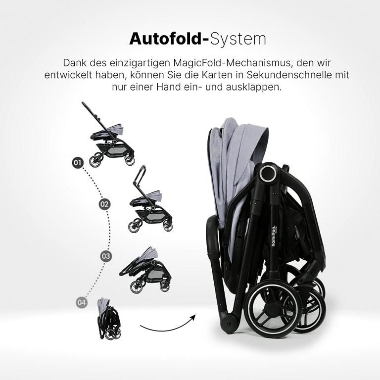 Hamilton by Yoop T1 Kinderwagen – Premium Buggy mit MagicFold™ 360Grad drehbar