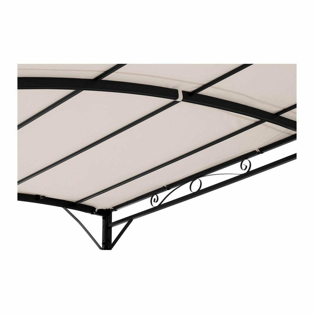 Pergola pavillon barnum tonnelle tente abri gazebo de jardin terrasse beige inclinée beige - 2,6 x 3 m