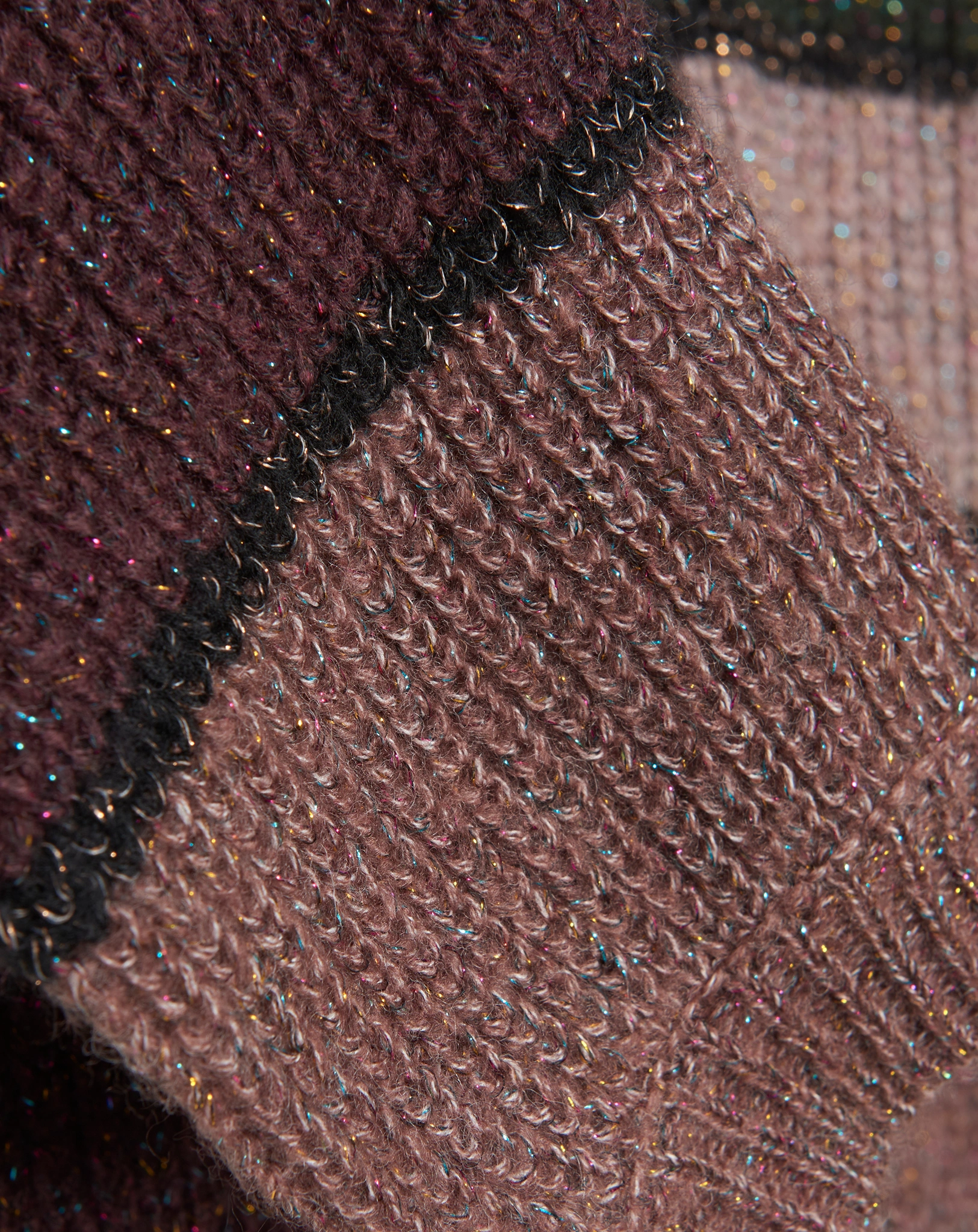 Strickpullover BLOCKS in altrosa/grün