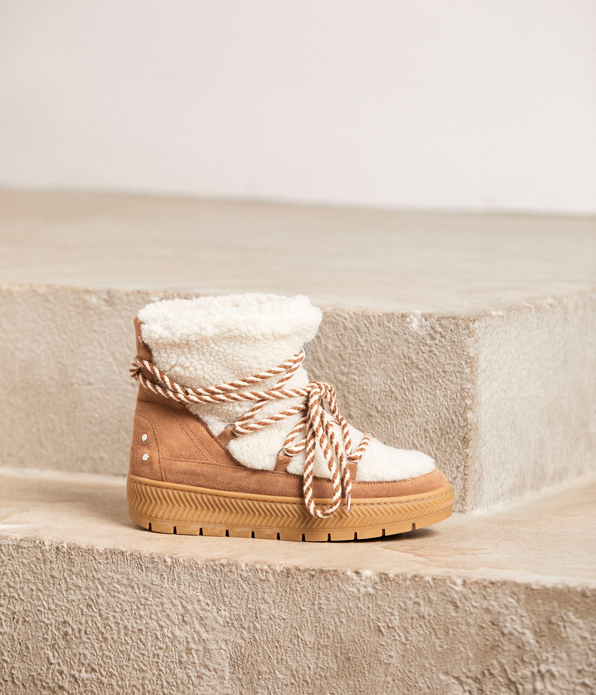 Boots camel velours Cherine