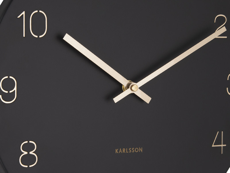 Wall Clock Charm Engraved Numbers Small KA5788BK Black