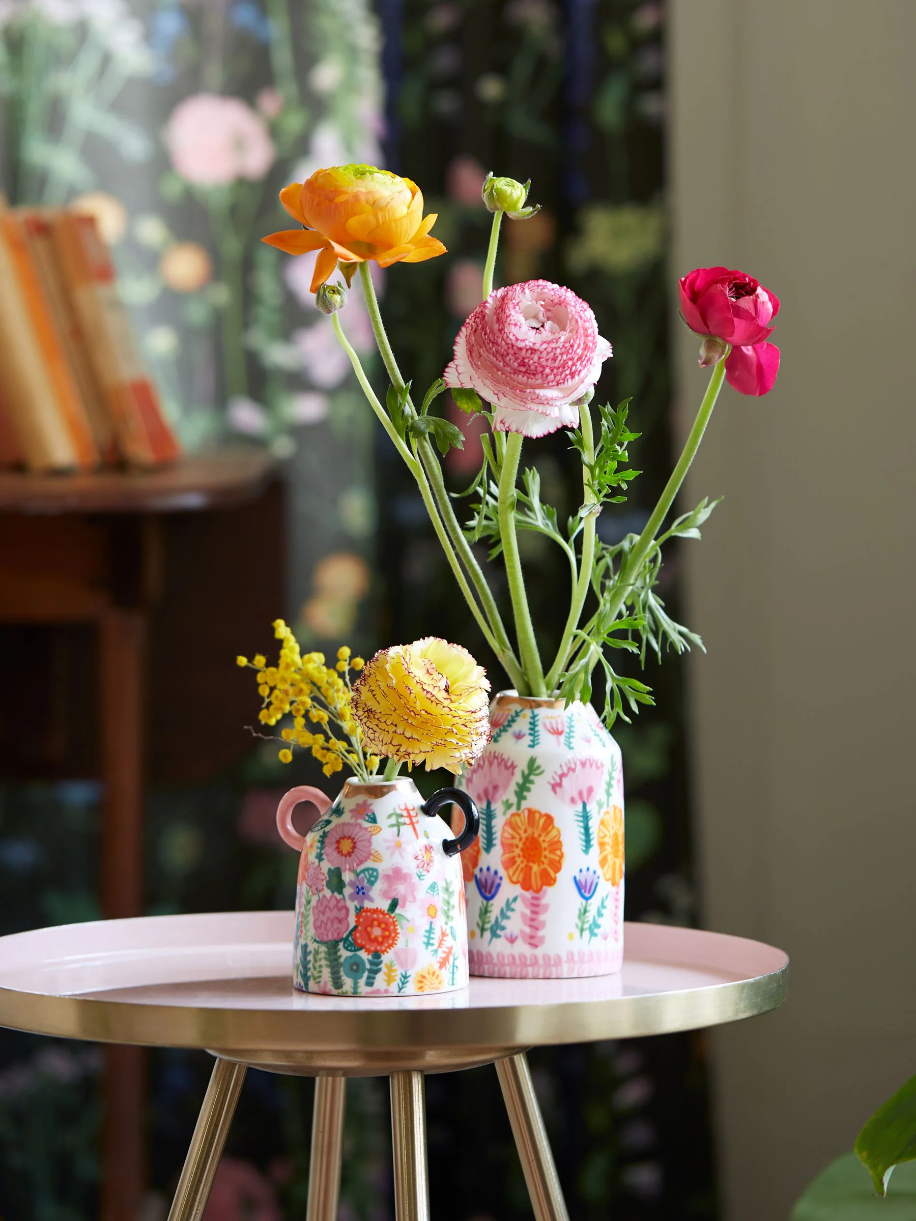 Lucy Tiffney Set of 2 Ceramic Mini Vases