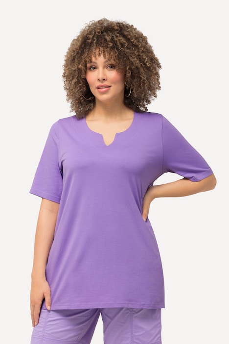 T-Shirt, A-Linie, Tunika-Ausschnitt, Halbarm