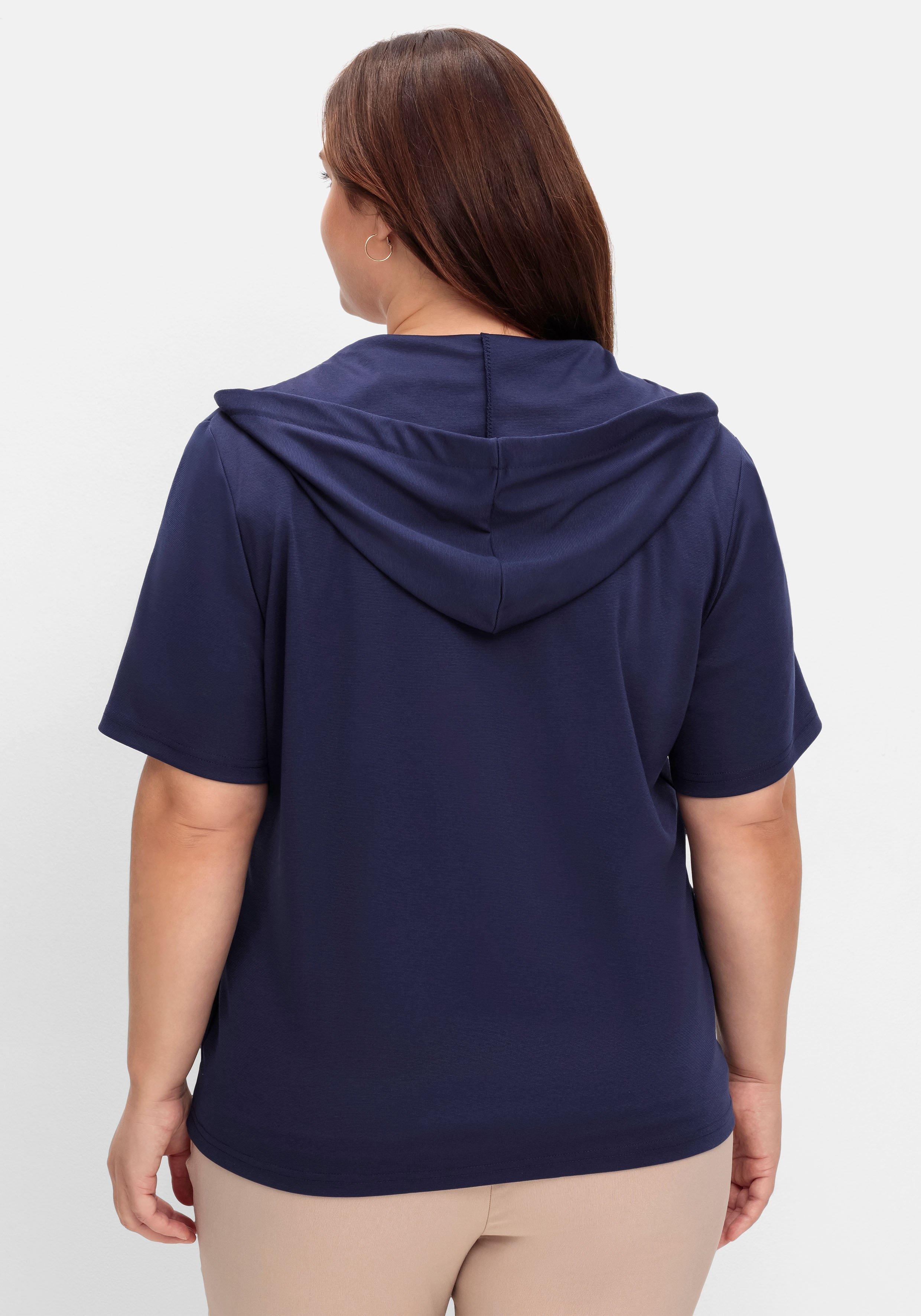 Shirtjacke mit Kapuze und Reißverschluss