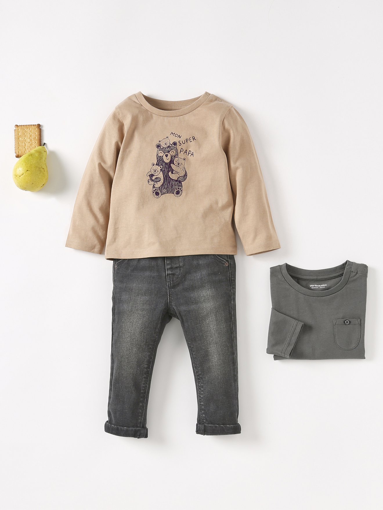 Conjunto de 2 camisetas de manga comprida para bebê