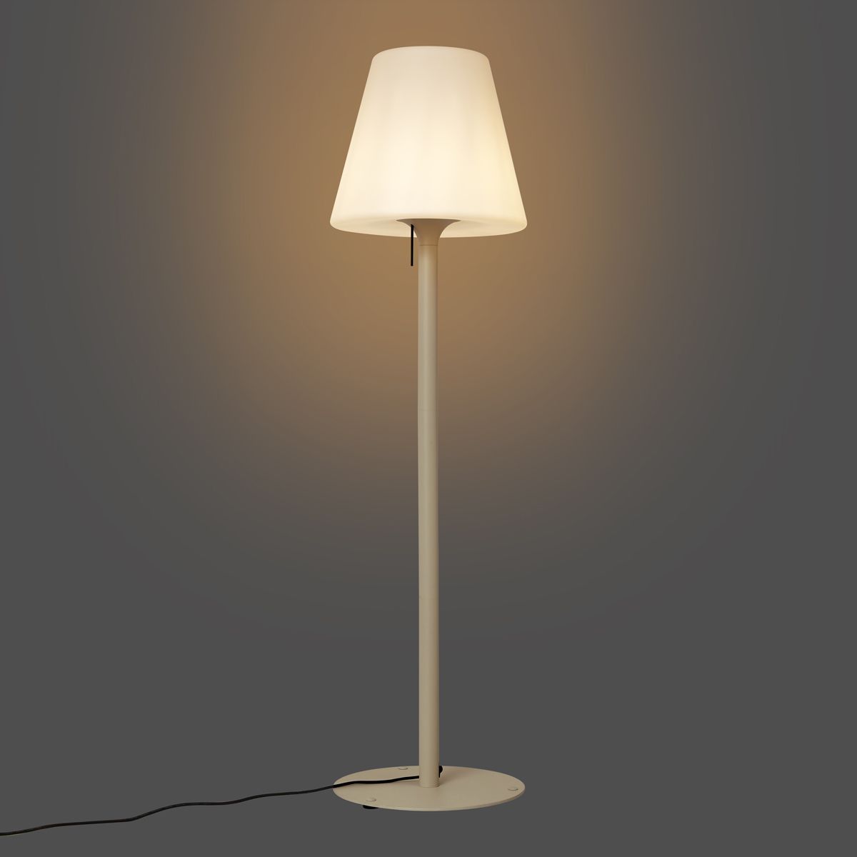 Moderne buiten vloerlamp beige met witte kap IP44 - Big Virginia
