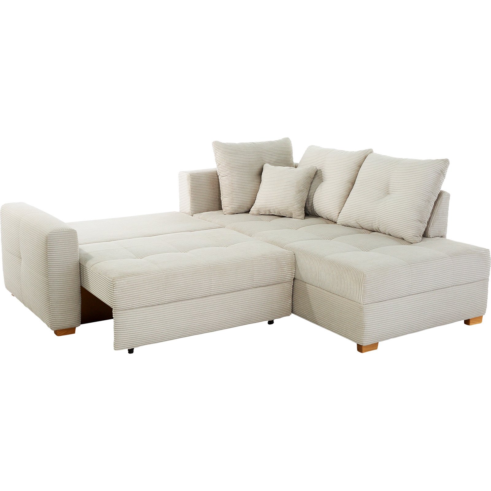 Ecksofa Leon Stoff Cord greige