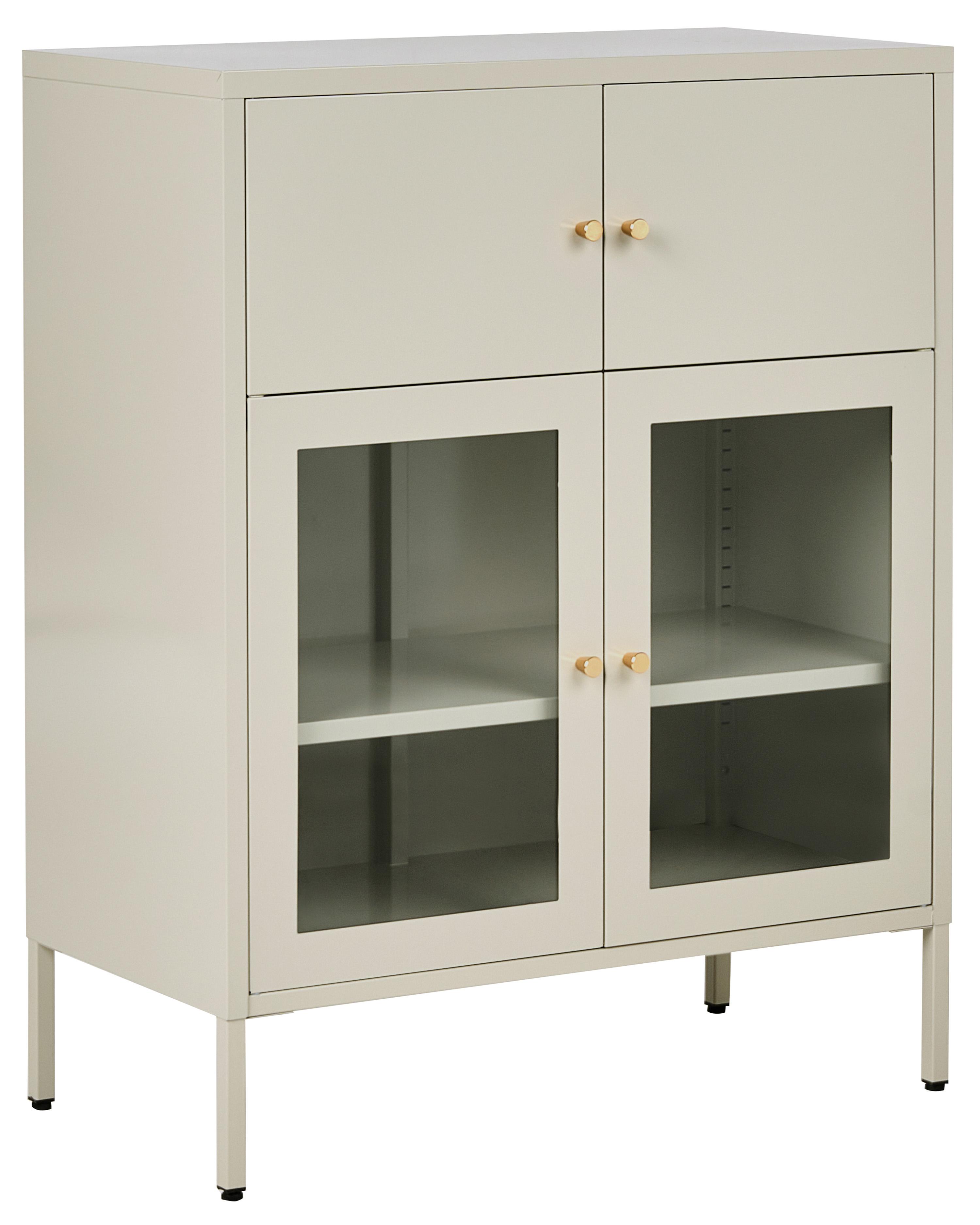 Glazen vitrinekast ESHOLT Metaal 80 cm Lichtbeige