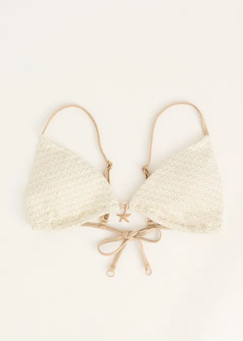 Triangel bikini top met lurex off-white (ECRU)