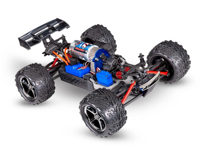 Traxxas Truggy E-Revo Brushed Blau, RTR, 1:16 4x4 Offroad Modell im Massstab 1:16