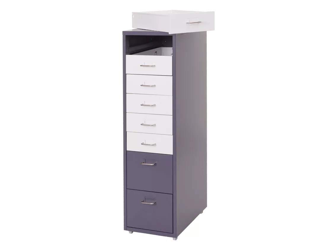 Caisson roulant Preston T851, gris foncé blanc - gris foncé