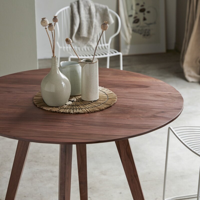 Table Eliana en palissandre massif Ø 100 cm, 4 à 5 personnes