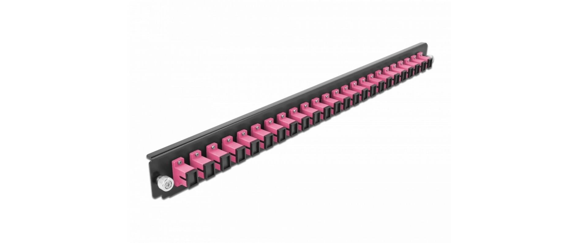 Verteilerplatte Frontblende 24 Port SC Simplex violettDelock 19″ Spleissbox Frontblende 24 Port SC Simplex violett