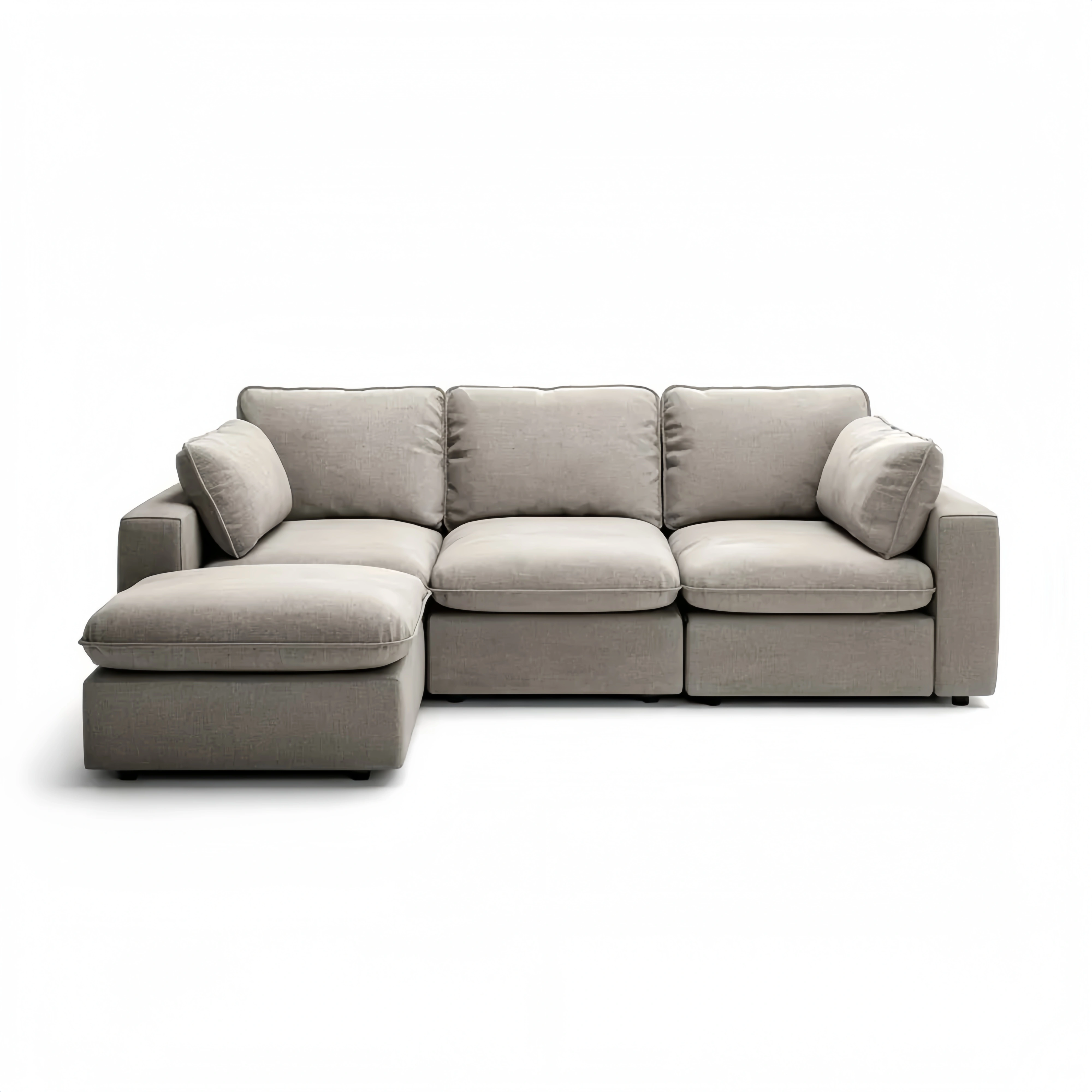 Ecksofa Stoffpolsterung 250x160x85 cm – Hellgrau – Modernes Design