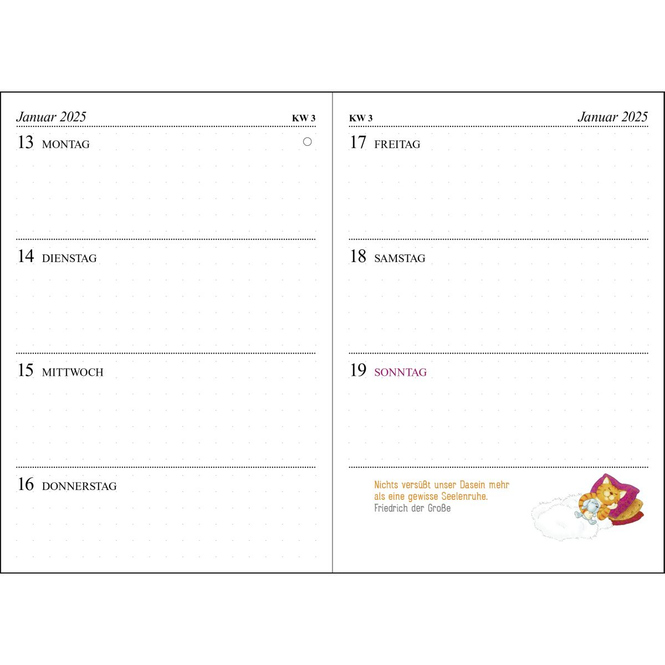 Taschenkalender 2025 - Om-Katze - Bloß kein Stress!