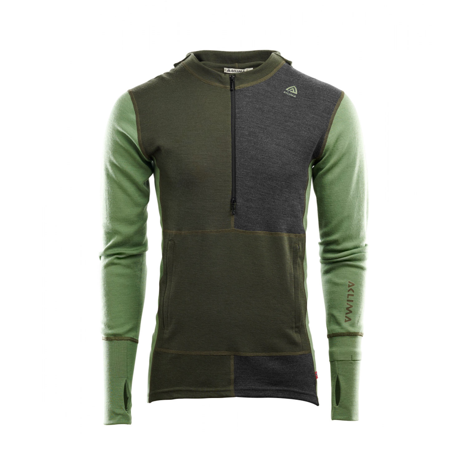 Aclima Mens WarmWool Hood Sweater W/zip