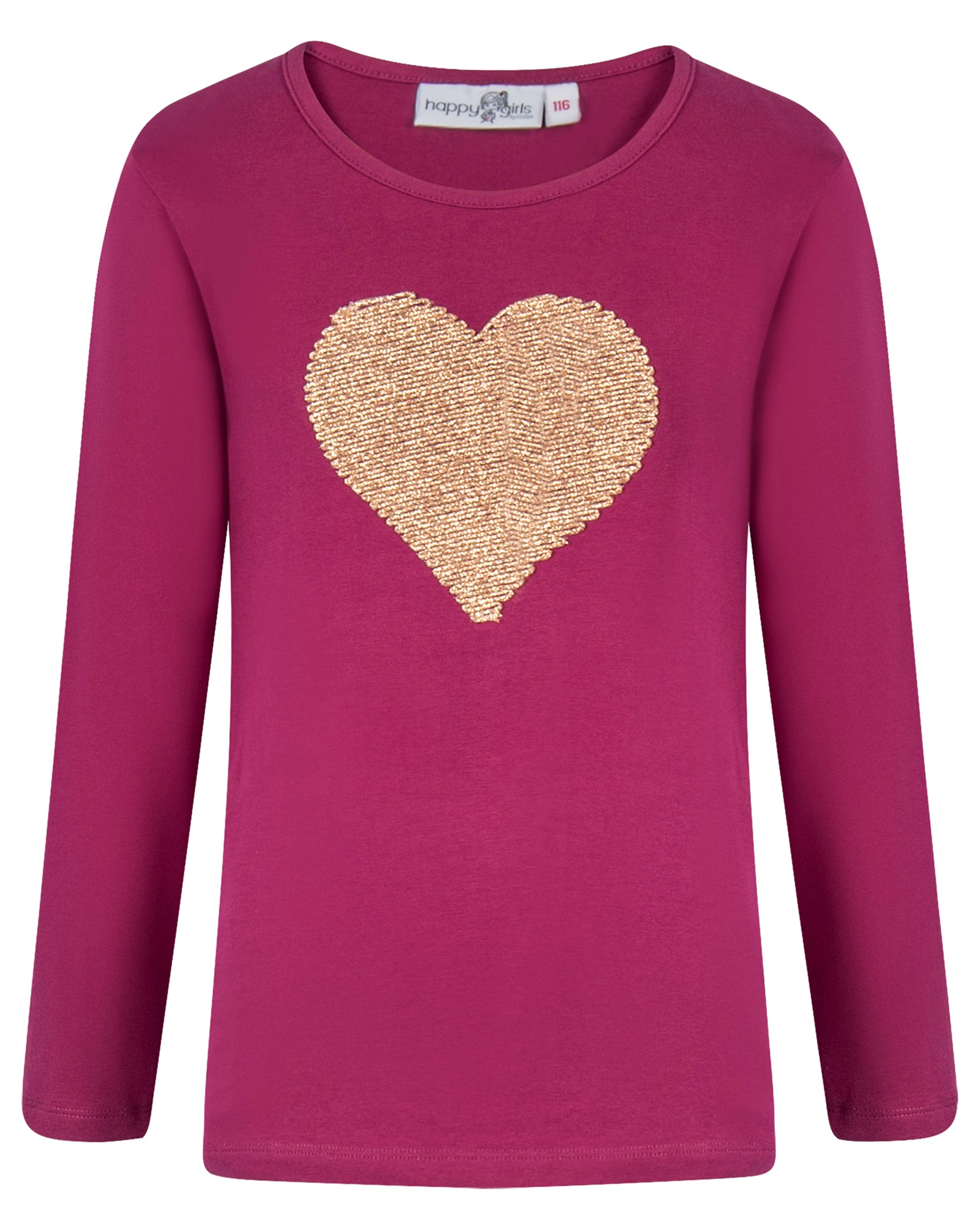 Langarmshirt GOLDEN HEART in berry