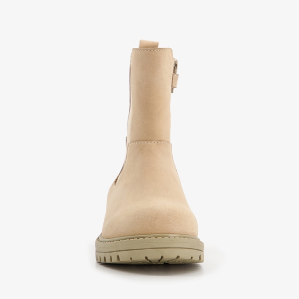 Groot leren meisjes chelsea boots beige
