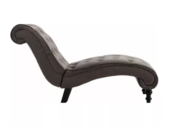 Prolenta Premium - Chaise longue Velours Gris