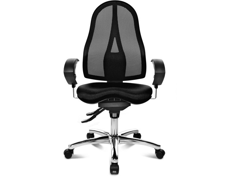 Topstar Bürostuhl Sitness 15, Schwarz Fitness-Drehstuhl mit balancierender Sitzfläche in Netz-Optik