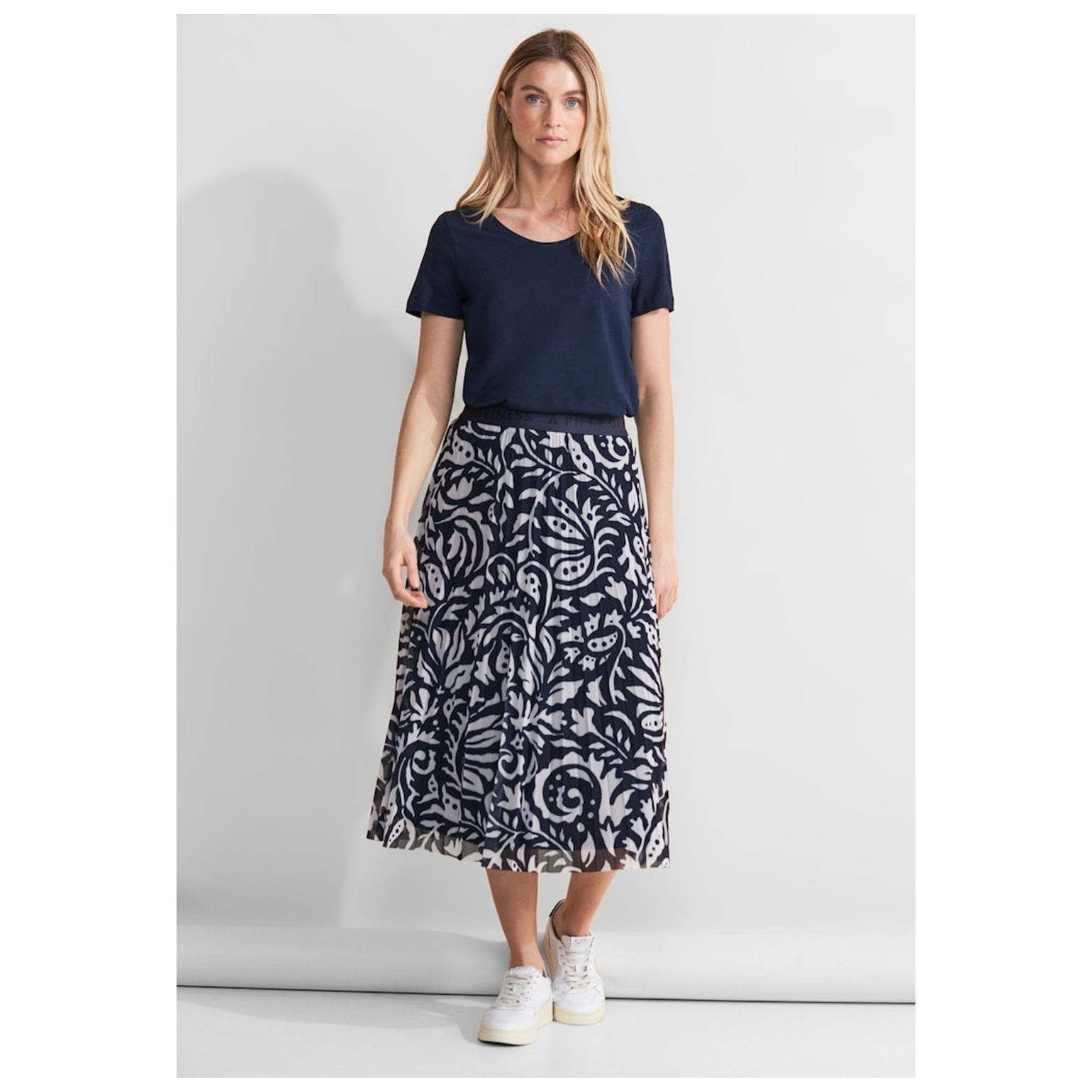 Street One Mesh Plissée Skirt_print