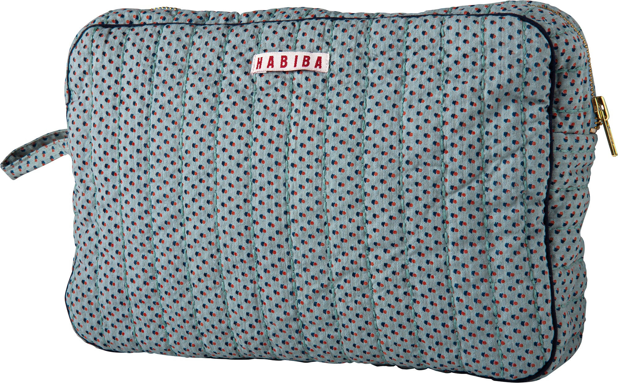 HABIBA  Dotty Seersucker toilettaske - Pastel Blue