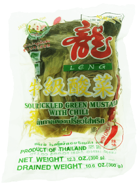 Leng Heng Gepekelde Zure Groene Mosterd met Chili 350g