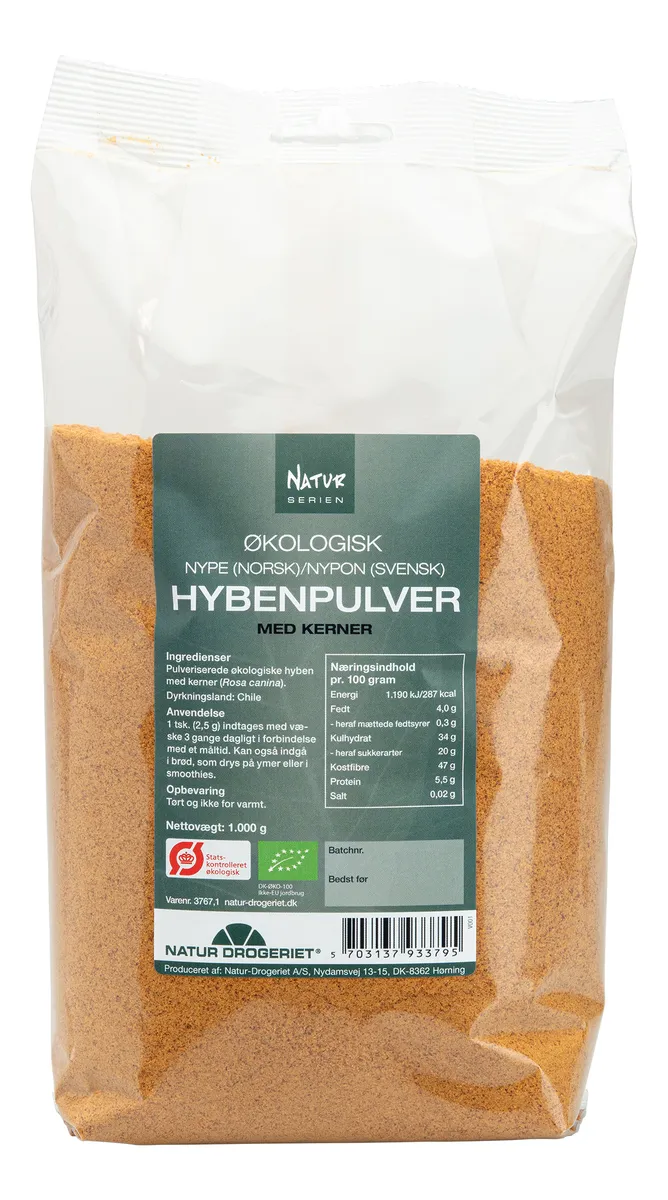 Natur-Drogeriet Hybenpulver Fin m. Kerner Ø - 1 kg.