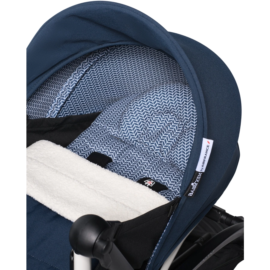 BABYZEN Kinderwagen YOYO2 0+ Black mit Neugeborenenaufsatz Air France Blue
