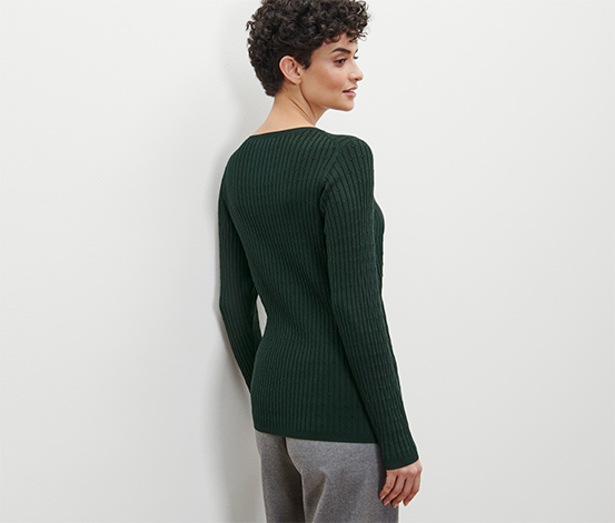 Zopfstrickpullover, grün