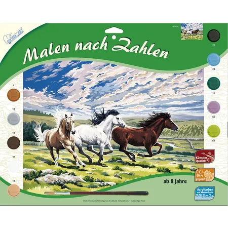Mammut Malen nach Zahlen - Pferde im Galopp, Komplettset
