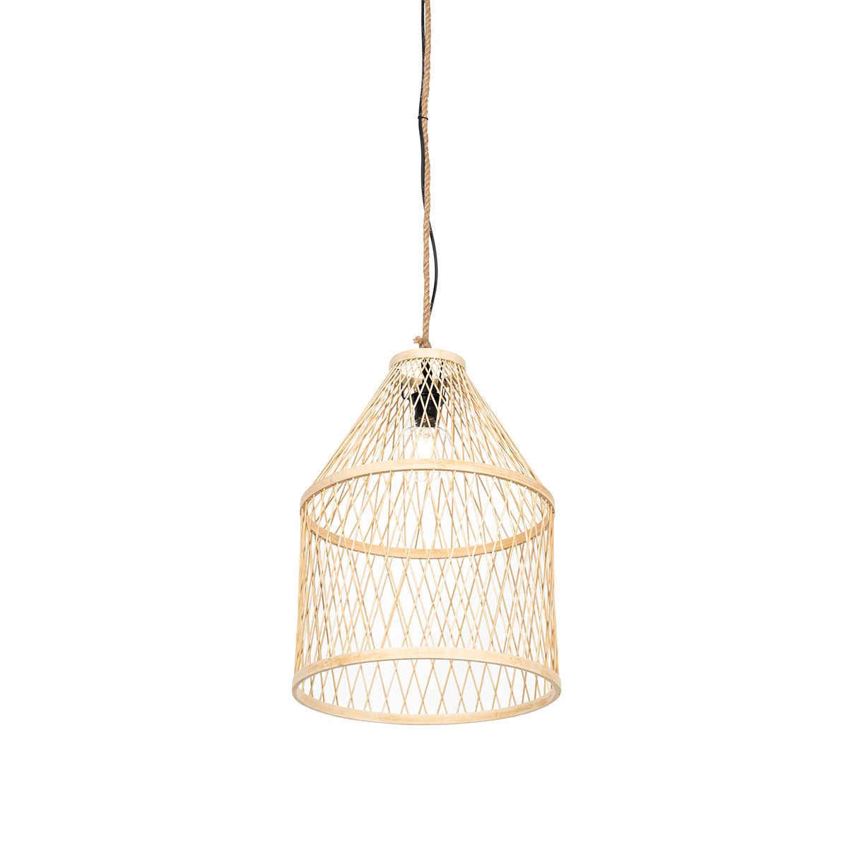 Landelijke buiten hanglamp rotan 40x55 cm - Calamus