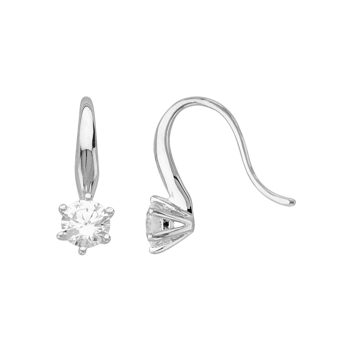 Boucles d'oreilles pendantes en Argent avec oxyde de zirconium blanc
