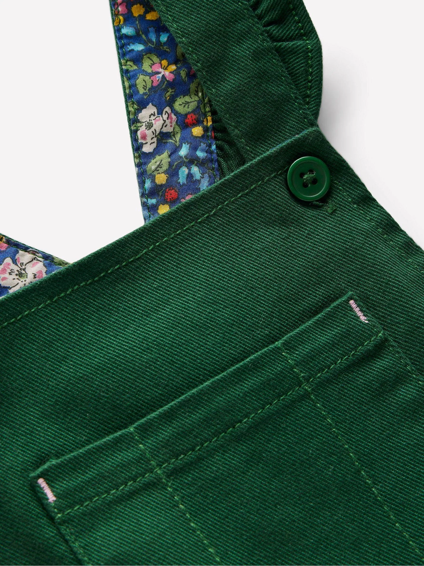 Groen - Boden Frill Dungarees