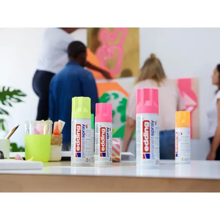 edding 5200 Permanent Spray Premium-Acryllack, seidenmatt, 200ml, neon gelb