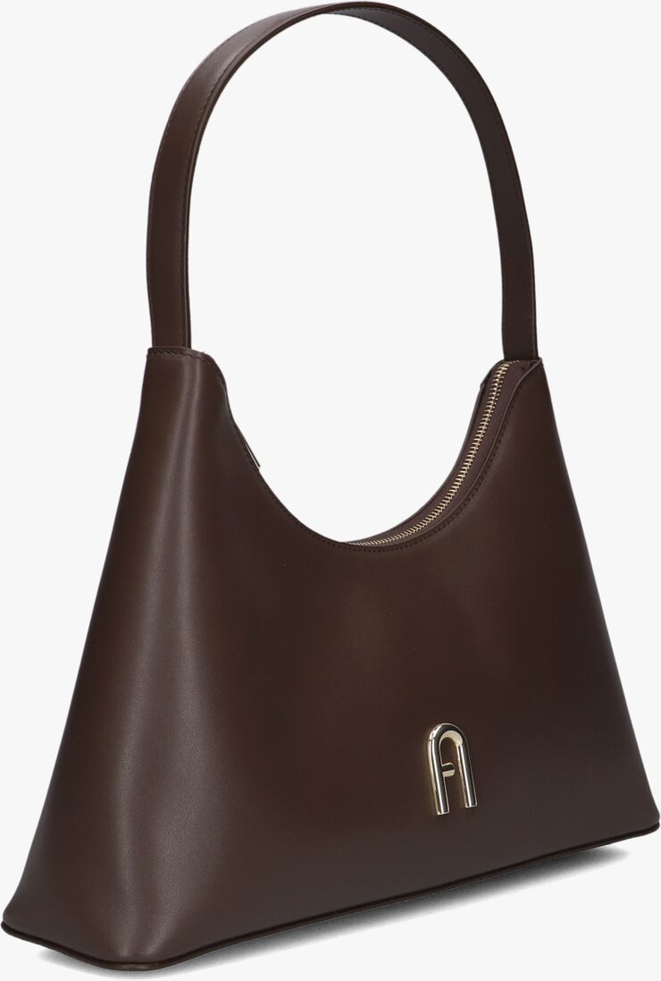 bruine furla schoudertas diamante s shoulder bag
