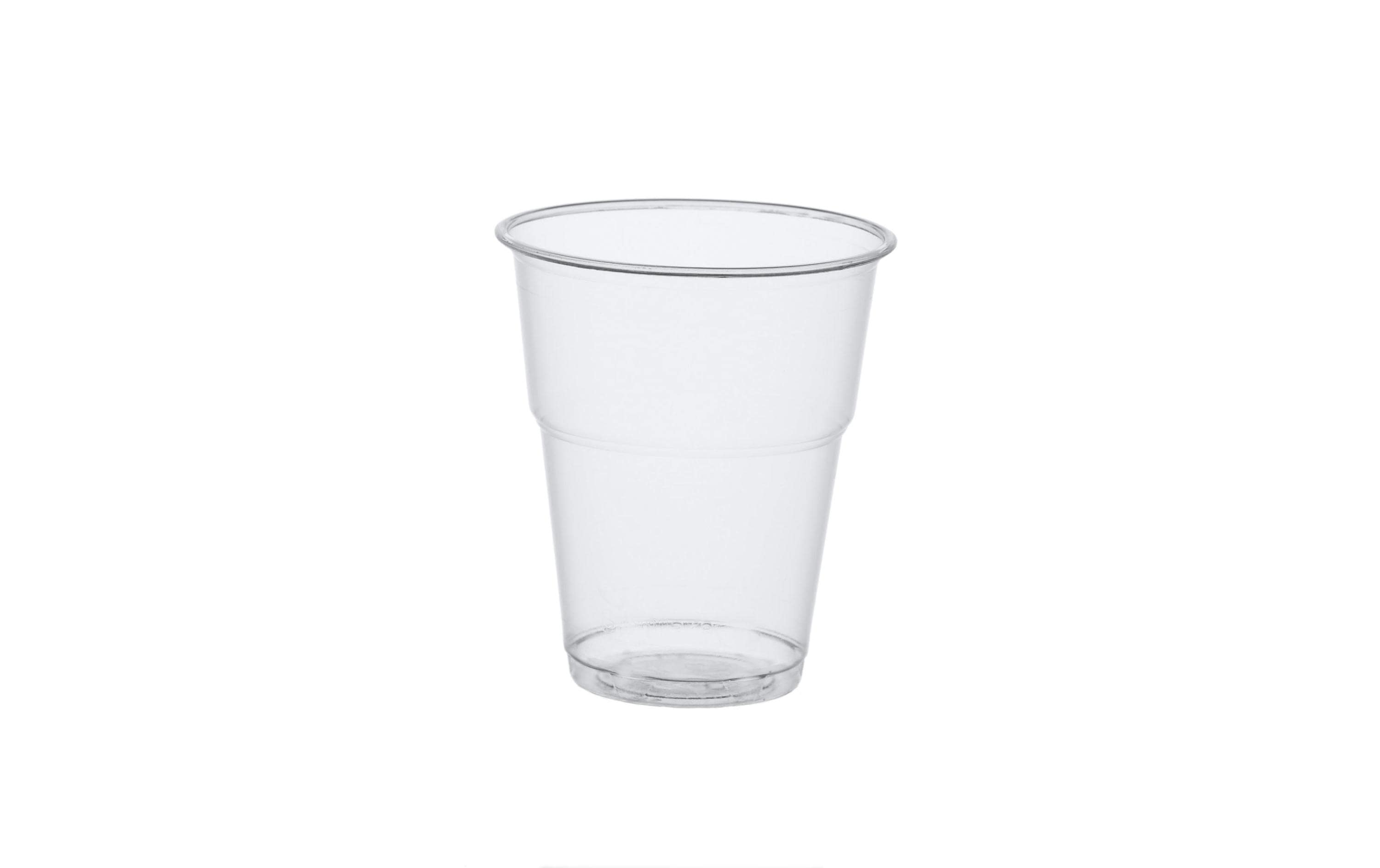 Einwegbecher Pure 300 ml 70 Stück, TransparentGlasklarer Trinkbecher aus Bio-Kunststoff (PLA)