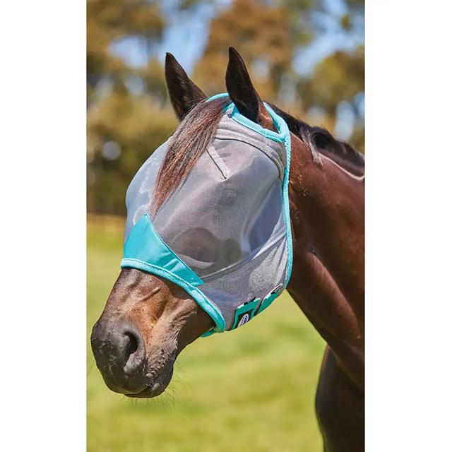 Vliegenmasker WeatherBeeta ComFiTec Deluxe Fine Mesh Grijs-turquoise