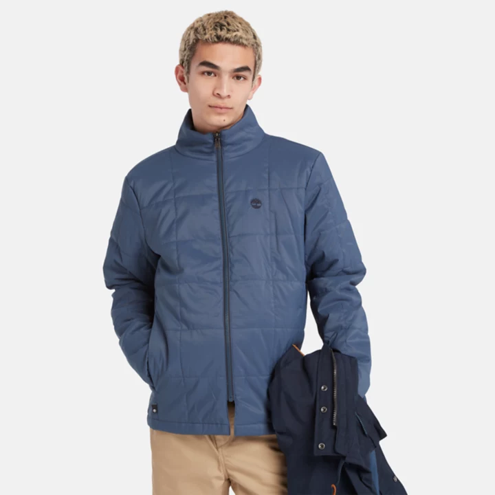 Jaqueta parka Snowdown Peak 3 em 1 com cauda de peixe, resistente à água, para homens, na cor azul marinho.