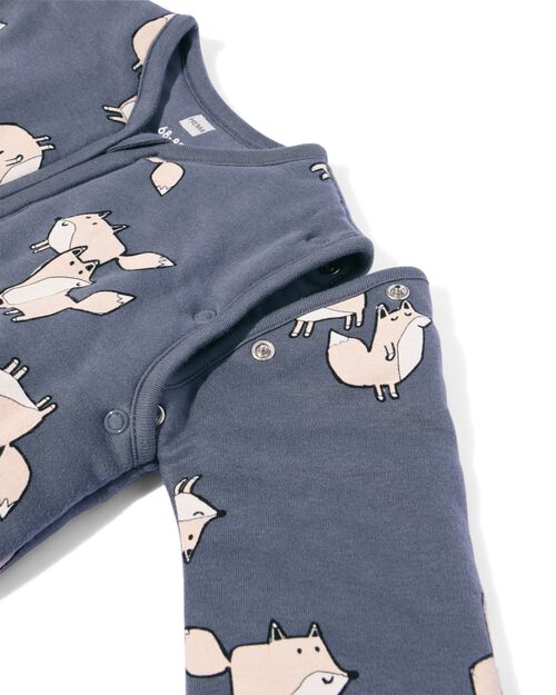 gigoteuse coton avec manches à bouton-pression avec renards pour bébé anthracite