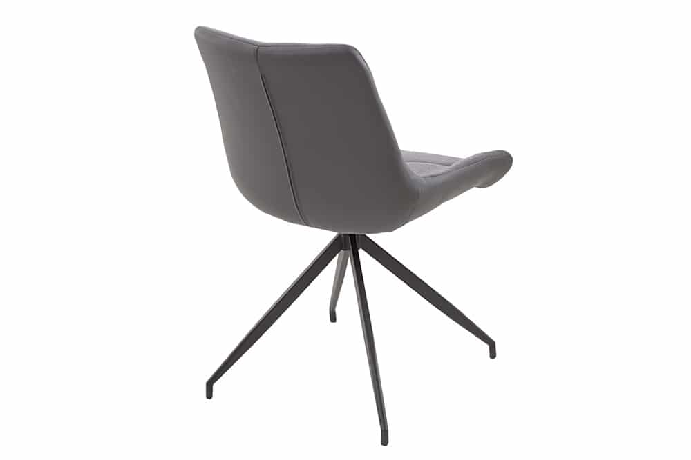 Design Stuhl DIVANI hellgrau Metallgestell schwarz im Retro Stil