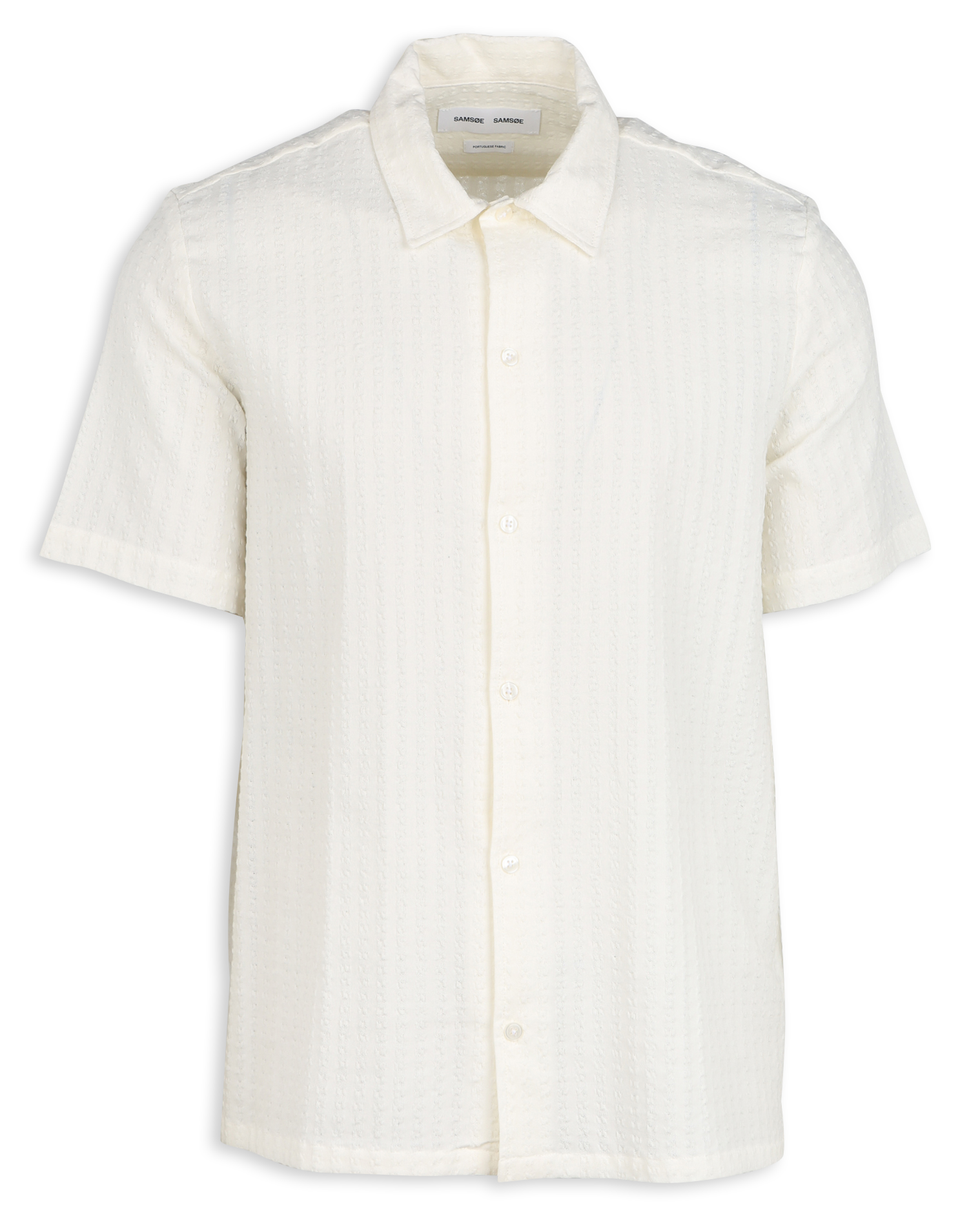 AVAN - Chemise regular en coton bio texturé | Blanc