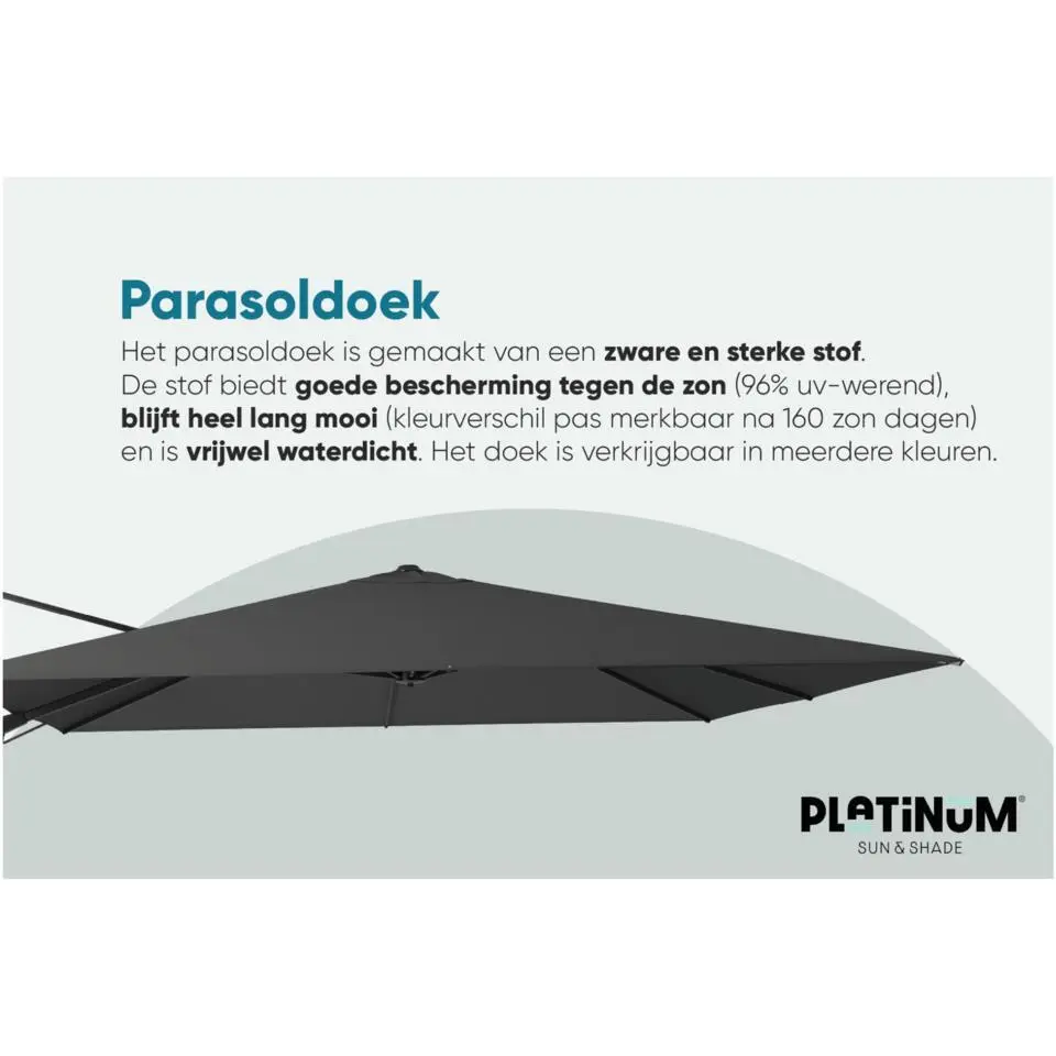 Platinum Challenger parasol T2 - 3x3 m. - Taupe
